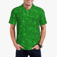 thumbnail image 3 of Rocae Green Glitter for Men's Short Sleeve Polo Shirt, Quick Drying Performance Moisture Wicking Sports Men's Golf Shirt, 3 of 9