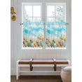 thumbnail image 2 of Blue Summer Beach 2 Panel Kitchen Curtains for Small Windows, Coastal Starfish Shell Nautical Waves Bathroom Tier Curtain, Short Window Treatment for Bedroom/Living Room 55"x36", 2 of 6