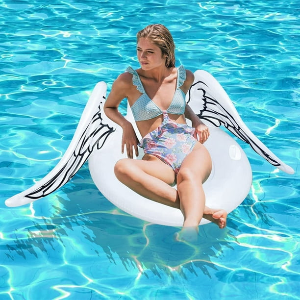 Inflatable Pool Floats Adult Size - Fun Pool Float Lounge Chair with Angel  Wings Pool Toys Raft Floaties for Swimming Pool Party Summer Beach Lake  River Floating 