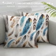 thumbnail image 3 of GOSMITH  Feathers Pillow Cushion Cover Western Feather Setting Pigmented Bird Body Parts Growth Nature Design, Decorative Square Accent Pillow Case,, 3 of 5