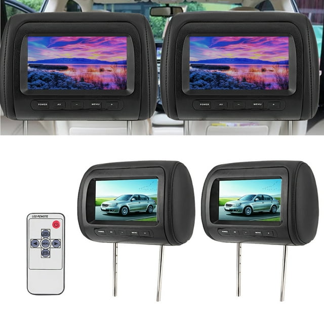 Monitor de DVD para automóvil, 2 unidades de 7 pulgadas, monitor de reposacabezas inalámbrico, monitor para automóvil, durabilidad probada en el tiempo