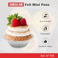 thumbnail image 3 of SONGLAM 150-Pack Aluminum Round Baking Cups, Disposable Muffin Liners, Foil Mini Muffin Cups - 2.76'' x 1.1'', 3 of 6