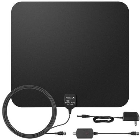 Fosmon Indoor Ultra Thin HDTV Antenna 60 Miles Range with 16.4ft Coaxial Cable Built-in Amplifier Signal Booster – Black Fosmon Indoor Ultra Thin HDTV Antenna 60 Miles Range with 16.4ft Coaxial Cable Built-in Amplifier Signal Booster – Black