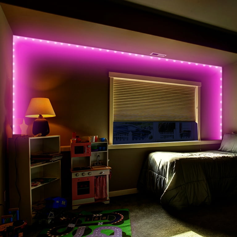Monster Led 100Ft Multicolor Light Strip, Indoor Locations, Bedrooms,  Remote - Walmart.Com