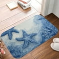 thumbnail image 5 of 1pc Blue Starfish and Coral Absorbent Non-Slip Bathroom Thickened Flannel Rug Decor,Soft,Quick Drying,Suitable For Indoor/outdoor Use,Bathrooms,Bedrooms,Kitchens,Terrace,Laundry Rooms,16"x24", 5 of 9