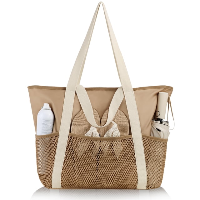 Bolsa de playa HOMESPON impermeable a prueba de arena para mujer (caqui)