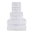 thumbnail image 2 of BNM Zero Twist Cotton Floral 8 Piece Towel Set, White, 2 of 19