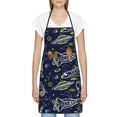 thumbnail image 3 of Easygdp Hand Drawn Rockets Apron Waterdrop Resistant with 2 Pockets,Oil Resistant Cooking Kitchen Chef Apron for Women Men, 3 of 7