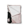 thumbnail image 2 of Indie Soft Flannel Fleece Throw Blanket, Hipster Portrait of Sitting Wild Wolf Glasses Smart Casual Outfit, Cozy Plush for Indoor and Outdoor Use, 50" x 60", Baby Pink Black Burgundy, by Ambesonne, 2 of 5