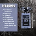 thumbnail image 3 of SCS Direct 3D Metal Halloween Ghost Cemetery XL 17" Tombstone w Steaks -Albie Back- Durable, Rustproof, UV Raised Printing-Upgrade Your Haunted House Mansion w Cemetery Lawn Decor, 3 of 5