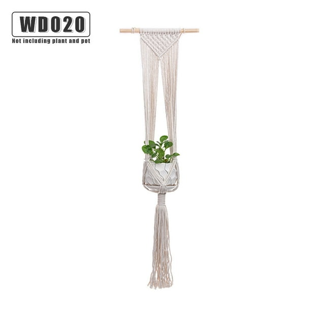 Support de Pot de Fleurs Intérieur Extérieur Panier Suspendu pour Plantes Panier Suspendu; Support de Pot de Plante en Corde de Coton, WD020