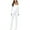 White, variant on Babysbule Womens Overall Party Pants Women's Spring Back Waist Neck Long Sleeve Tops Clothing Long Pants
