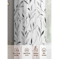 thumbnail image 6 of Gray Leaf Sheer Curtains 72 Inches Long 2 Panels Abstract Countryside Light Filtering Semi Sheer Window Curtains Drapes for Bedroom Living Room 52"x72", 6 of 7
