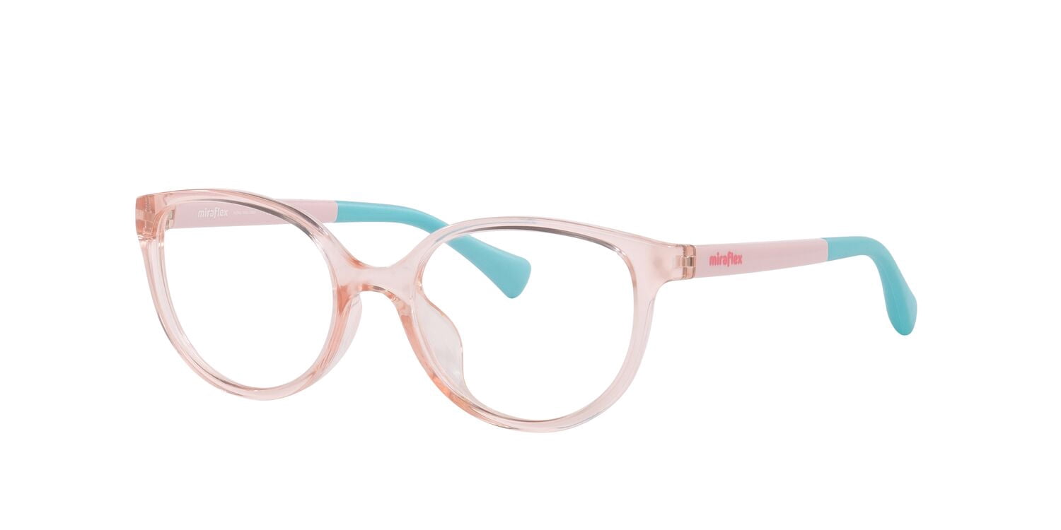 Miraflex Youth Size 48 0MF4034 Lifestyle Eyeglasses with Case, Translucent Coral