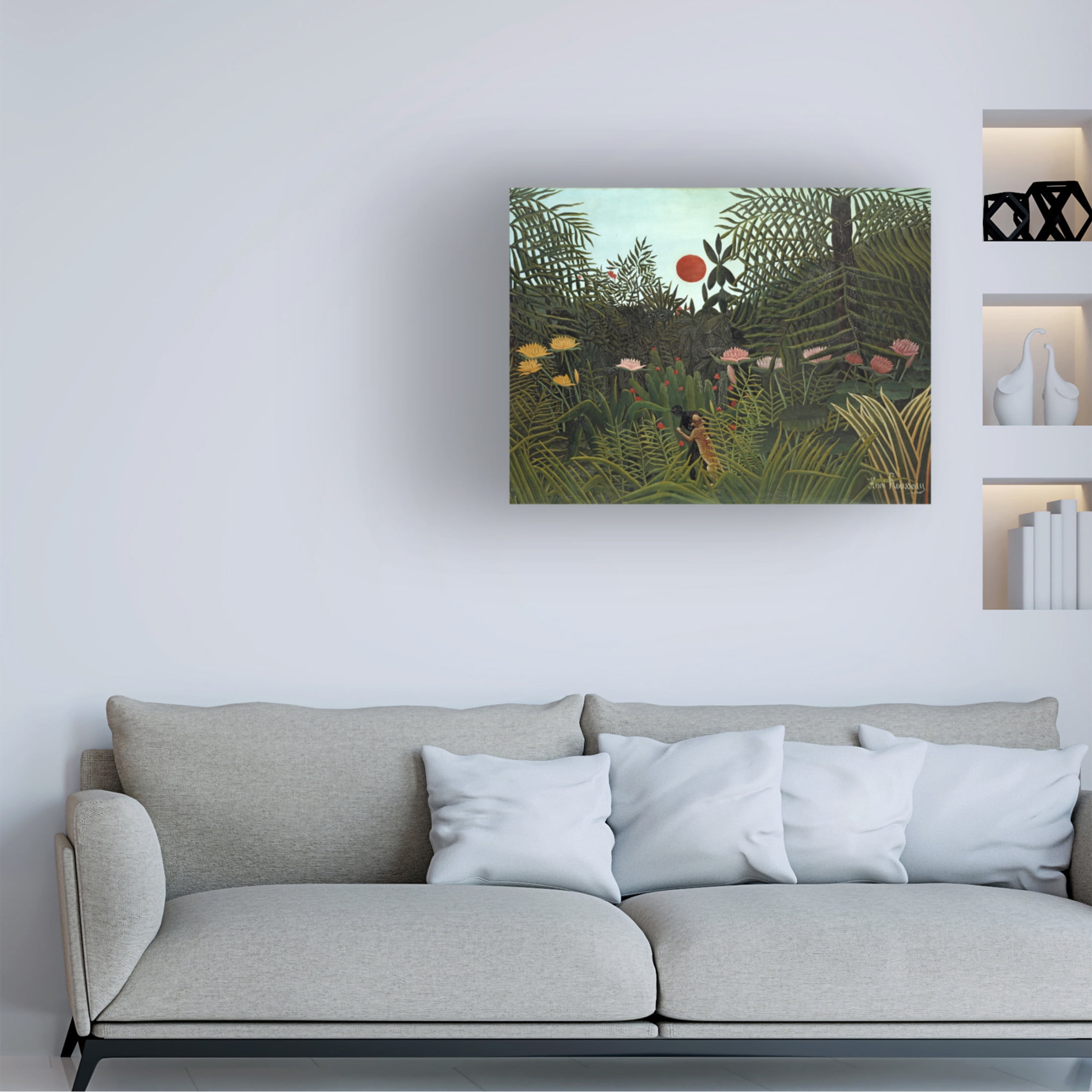 Trademark Fine Art Henri Rousseau  Rousseau's Jungle VI Canvas Wall Art