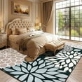 thumbnail image 2 of Wellber Floral Area Rug Soft Rugs Non-Slip Washable Carpet for Living Room Bedroom Home Decor,4'x6',Grey, 2 of 7