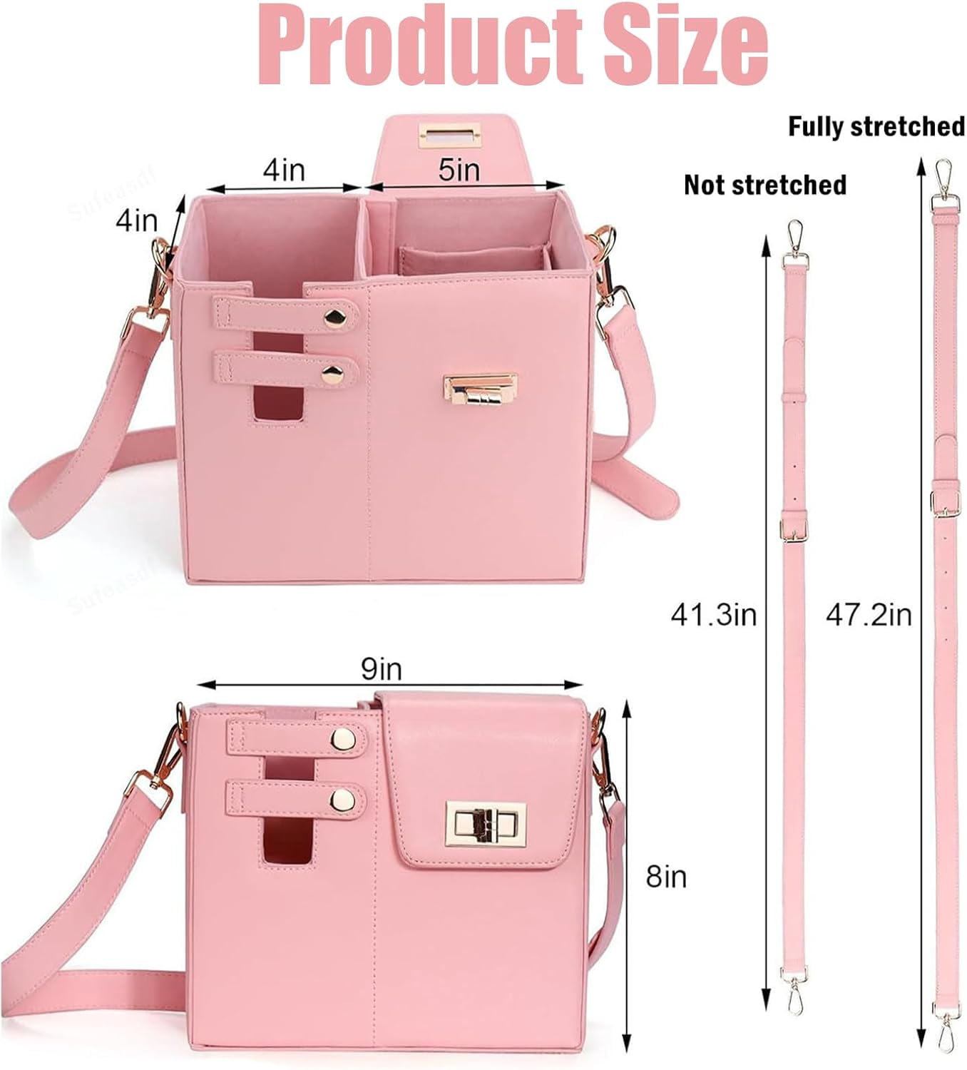 Aorsher Outdoor Portable Handbag with Water Bottle Holder,  Crossbody Water Cup Storage Bag, Leather Tumbler Bag with Water Bottle Pocket Compatible for Stanley Thermos