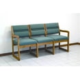 thumbnail image 4 of Reception Area Three-Seat Sofa with Sled Base and Oak Frame (Wine Vinyl), 4 of 5