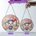 thumbnail image 5 of Happy Valentine’s Day Adorable Maltese Puppy Holding Heart Balloon Stained Glass Suncatcher Maltese Dog Lover Gifts Idea Window Hanging Sign Decor - 00030, 5 of 5