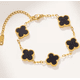 thumbnail image 2 of 4pzs Xtellar Collar Y Pulsera Y Aretes Trébol Regalos Para Mujer Color Negro, 2 of 3
