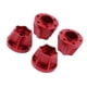 thumbnail image 5 of Paquete de 4 cubos hexagonales de metal para llantas de 18 mm, escala 1:10, para vehículos RC rojo, 5 of 8