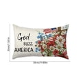 thumbnail image 3 of Linnome Independence Day Themed Linen Pillowcase with Five Pointed Star Letter Backrest Cover 19.69x11.81 Inch, 3 of 6