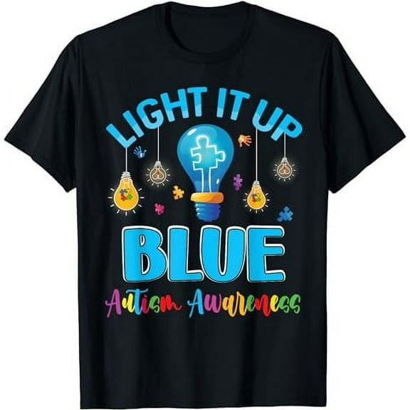 Light Blue Autism Awareness Mens Womens Boys Girls Kids T-Shirt