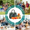 thumbnail image 6 of Cat Flowers Black Cooler Bag Lunch Bag Soft Cooler Cooling Tote Insulated Lunch Box for Adult Men Women, 6 of 6