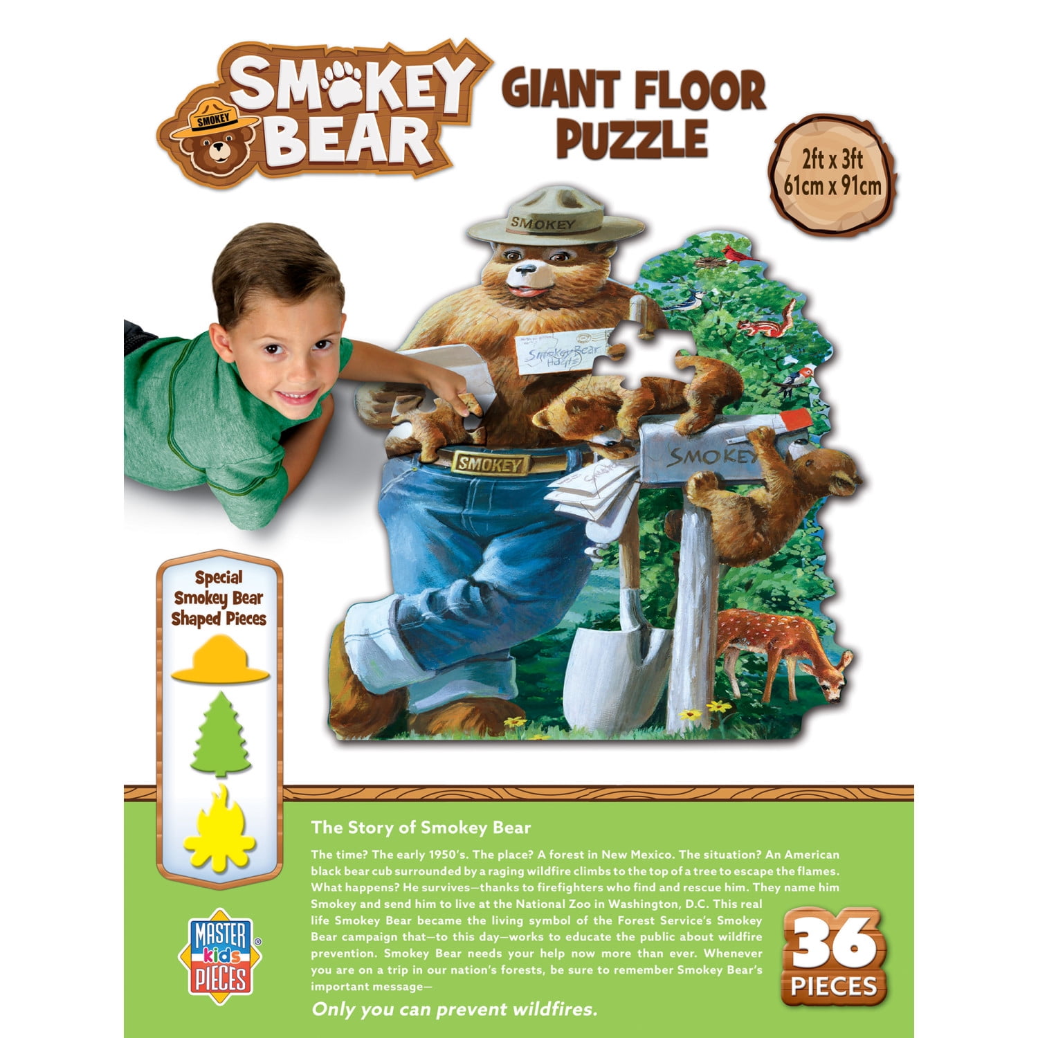 MasterPieces Smokey Bear 36 Piece Floor Jigsaw Puzzle for Kids