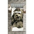 thumbnail image 3 of Ambesonne Sloth Quilted Bedspread Set 2 Pcs, Tropical Animal Smiling, Twin Size, Ivory Black, 3 of 3
