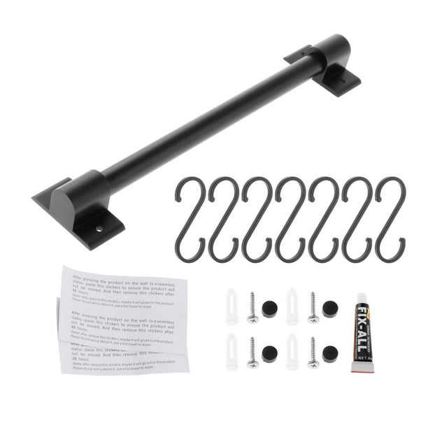 Soporte de pared para tapas, utensilios de cocina, colgador de sartenes, estante para utensilios con ganchos 7 ganchos 50cm