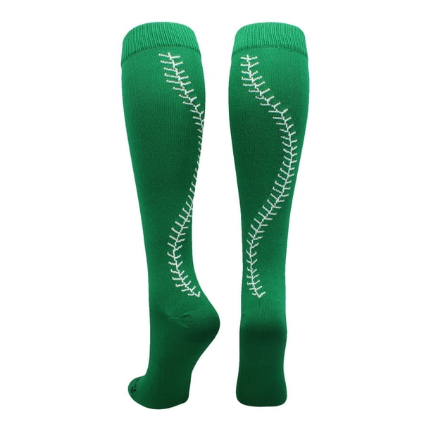 MadSportsStuff Softball Socks with Stitches Over the Calf (Kelly