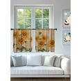 thumbnail image 4 of Sheer Curtains 45 inches Long, Country Sunflowers Vintage Wood Grain Texture Farmhouse Light Filtering Sheer Window Curtains Rod Pocket Voile Drapes for Bedroom Living Room, 52"W x 45"L 2 Panels, 4 of 7