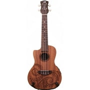 Luna Guitars A/E Concert Tattoo LEFTY w/Tuner & PC, UKE TEC MAH L PACK
