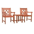 thumbnail image 3 of Malibu Outdoor Patio Wood 3-Piece Conversation Set, 3 of 5
