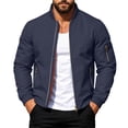 thumbnail image 2 of Thousandth Men's Bomber Jacket Reversible Warm Coat Quilted Lined Windproof Baseball Collar Jacket Casual Fall Winter Outerwear, 2 of 6