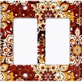 thumbnail image 6 of Metal Light Switch Plate Cover Colorful Black Red Mandala Flower Tile Pattern MDL027, 6 of 13