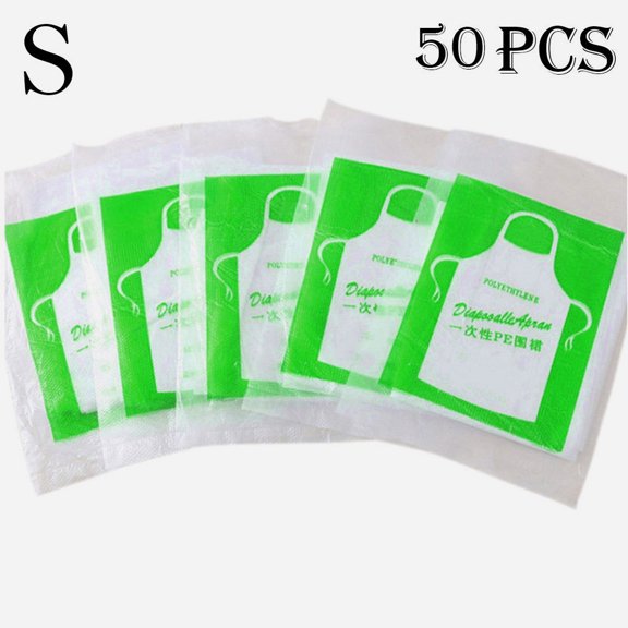 Disposable Aprons (50 Count), Plastic apron for Painting Party, Cooking, Housework, Picnic