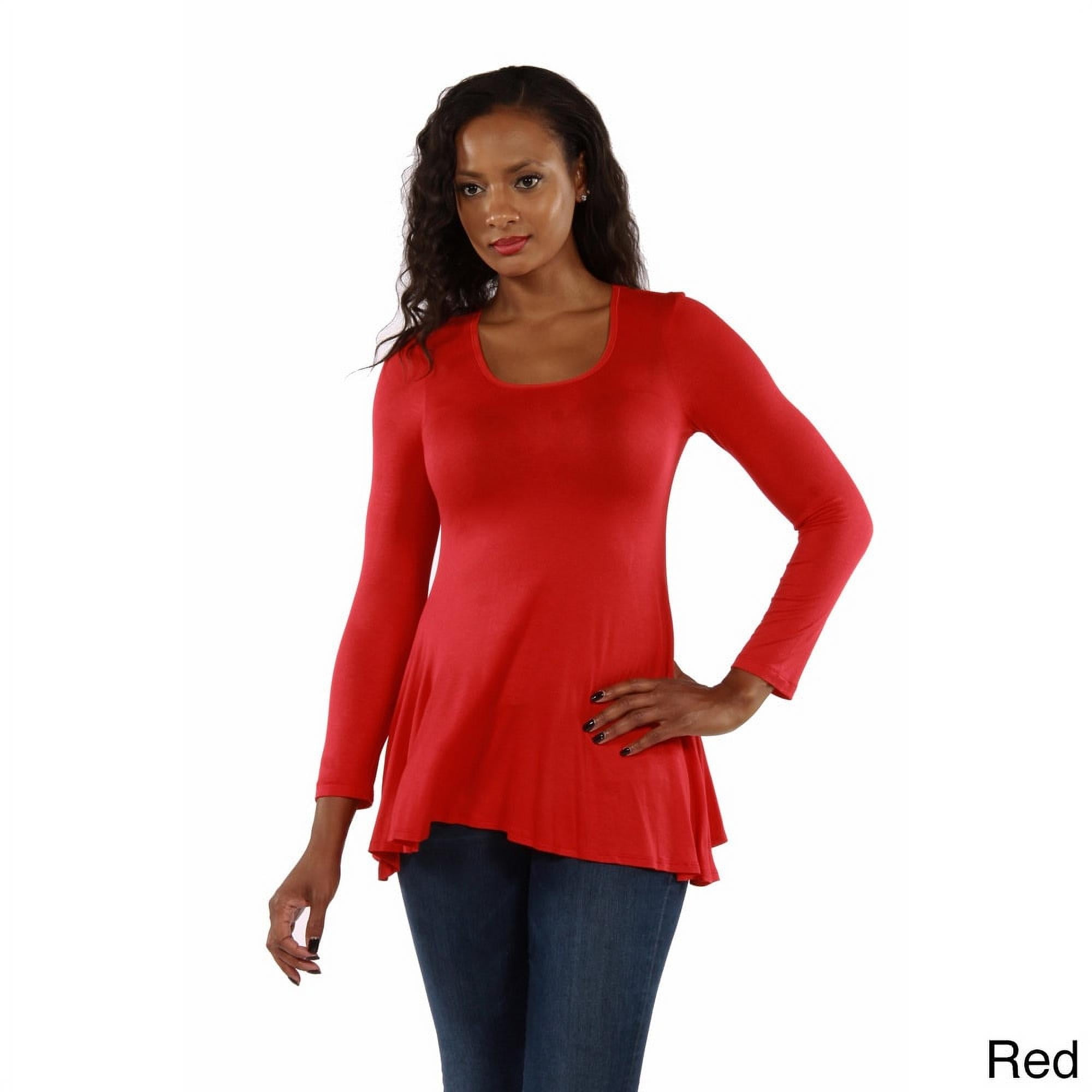 24/7 Comfort PlusWomen's Plus Size Less is More Long Sleeve Tunic