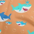 thumbnail image 1 of oneOone Viscose Chiffon Light Peach Fabric Shark Print Kids Craft Projects Decor Fabric Printed By The Yard 42 Inch Wide, 1 of 1
