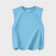 thumbnail image 4 of Camiseta de tirantes de cuello redondo para niña, de color liso, sin mangas, ideal para actividades al aire libre, cómoda, de talla mediana a grande, de poliéster., 4 of 6