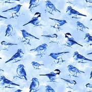 Bluebird Blue Birds sky Cotton Fabric Timeless Treasures Sold by the Yard