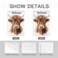 thumbnail image 4 of Welcome Watercolor Highland Cow with Flowers Garden Flags 12×18 Inch Double Sided Decorative Yard Banner Seasonal Flag for Outdoor Outside Decor, 4 of 6