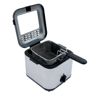 2.5L Electric Fryer Household Small 1000W High Power Multiple Function Stainless Steel Fryer Kebab French Fries Machine, Size: US Plug, Silver