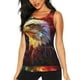 thumbnail image 1 of Balery Geometric American Bald Eagle Camiseta sin mangas estampada ligera para mujer, tops de entrenamiento sin mangas, camisetas de yoga transpirables de secado rápido.-X-Large, 1 of 7