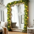 thumbnail image 4 of sruoe Christmas Garland, Artificial Garland Greenery, Faux Greenery Garland, Fake Flowers Garland Vine, Indoor Mantle, Hanging Maple Leaf Garland for Home, Holiday, Wedding Party Decoration Rattan, 4 of 7