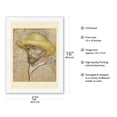 thumbnail image 2 of Self-Portrait with Straw Hat - From an Original Color Painting by Vincent Van Gogh c.1887 - Japanese Unryu Rice Paper Art Print (Unframed) 12 x 16 in, 2 of 4