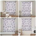 thumbnail image 5 of Purple Flower Sheer Curtains 54 Inch Length, Light Filtering Voile Curtain Panel, Vintage Farmhouse Boho Leaf Spring Plant Rod Pocket Drapes Window Treatments for Living Room Bedroom 52"x54", 5 of 9