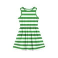 thumbnail image 3 of DORKASM Girls Sleeveless Stripe Print Dress: Blue & White Summer Sundress Green 150, 3 of 4