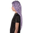 thumbnail image 4 of HPO Adult Women's Long Dreadlocks Light Purple Colour Wigs, Best for Halloween & Cosplay, Synthetic Fiber, 4 of 7